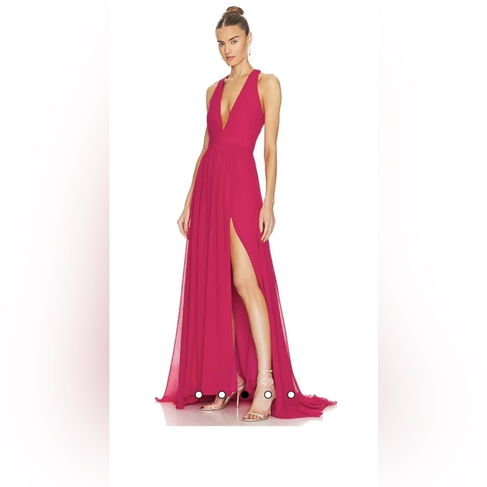 yaura Foluke Chiffon Halter Maxi Dress Pink  Size 8 New NWT
